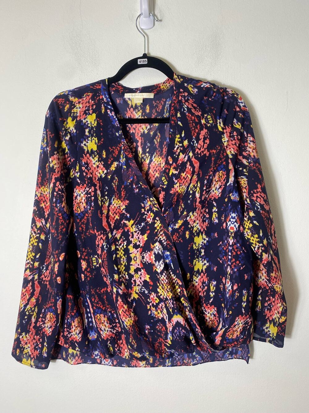 Cooper and Ella Multicolor V-Neck Long Sleeve Sz L